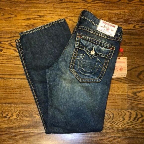 TRUE RELIGION Men’s Boot Cut Button Pockets Denim Jeans 38x33 NWT - Picture 9 of 12